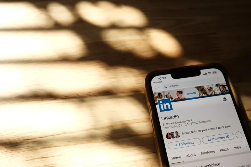 LinkedIn profile toggle switch illustration showing Creator Mode on state with feature unlocks listed, clean white background