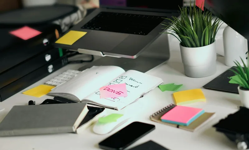 Organized notebook with a checklist on a minimal workspace desk representing a downloadable lead magnet