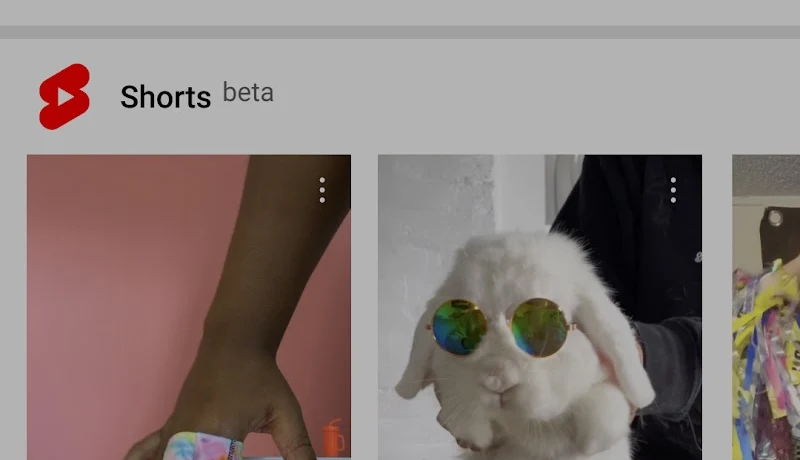 YouTube Shorts shelf showing several Shorts thumbnails with different opening-frame hooks