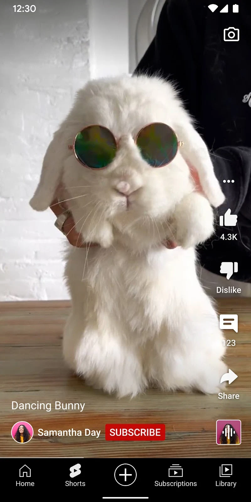 YouTube Shorts vertical 9:16 video player with engagement icons and bottom navigation